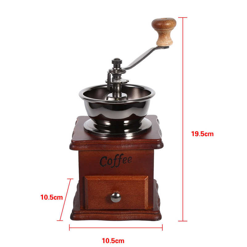 Koffieboon Molen 1Pcs Retro Houten Handleiding Koffieboon Handslijpmachine Handleiding Mini Molen Home Office Gebruik