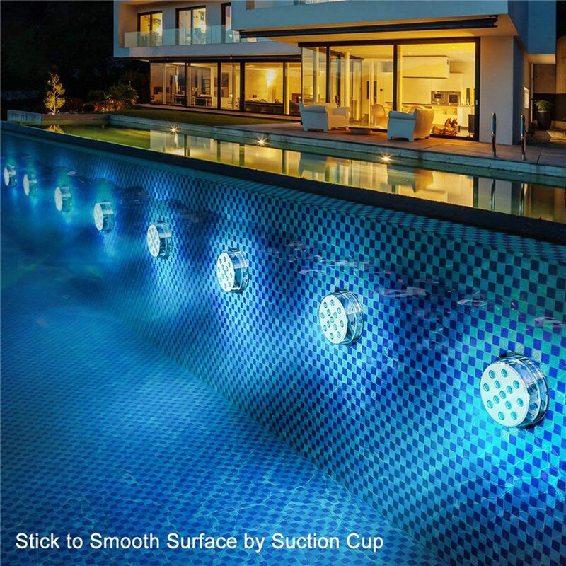 13 Led Grond Dompelpompen Led Verlichting Onderwater Verlichting Kleur Veranderende Zwembad Verlichting Waterdicht Met Afstandsbediening Rf Magneten Zuignappen