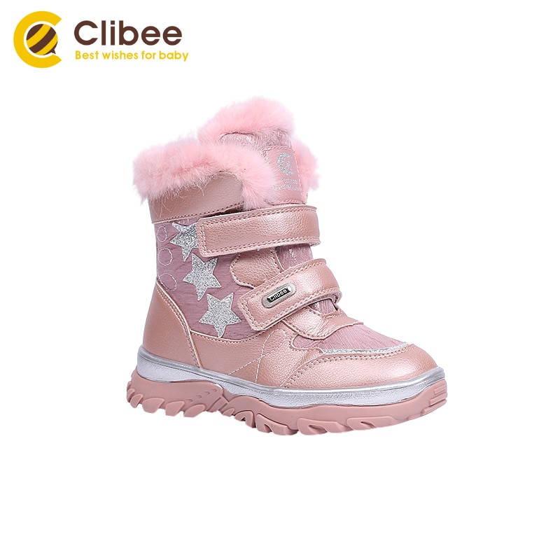 CLIBEE Mädchen Winter Herbst PU Leder Schnee Stiefel freundlicher Mitte-Kalb Stiefeletten Martin Stiefel für freundlicher Kleinkind freundlicher draussen Stiefel