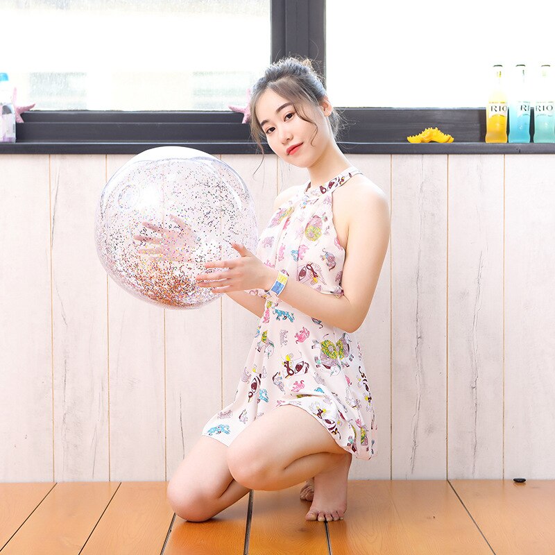 INS Online Celebrity Photographic Prop Inflatable Sequin Beach Ball Transparent PVC Ball Water Toys