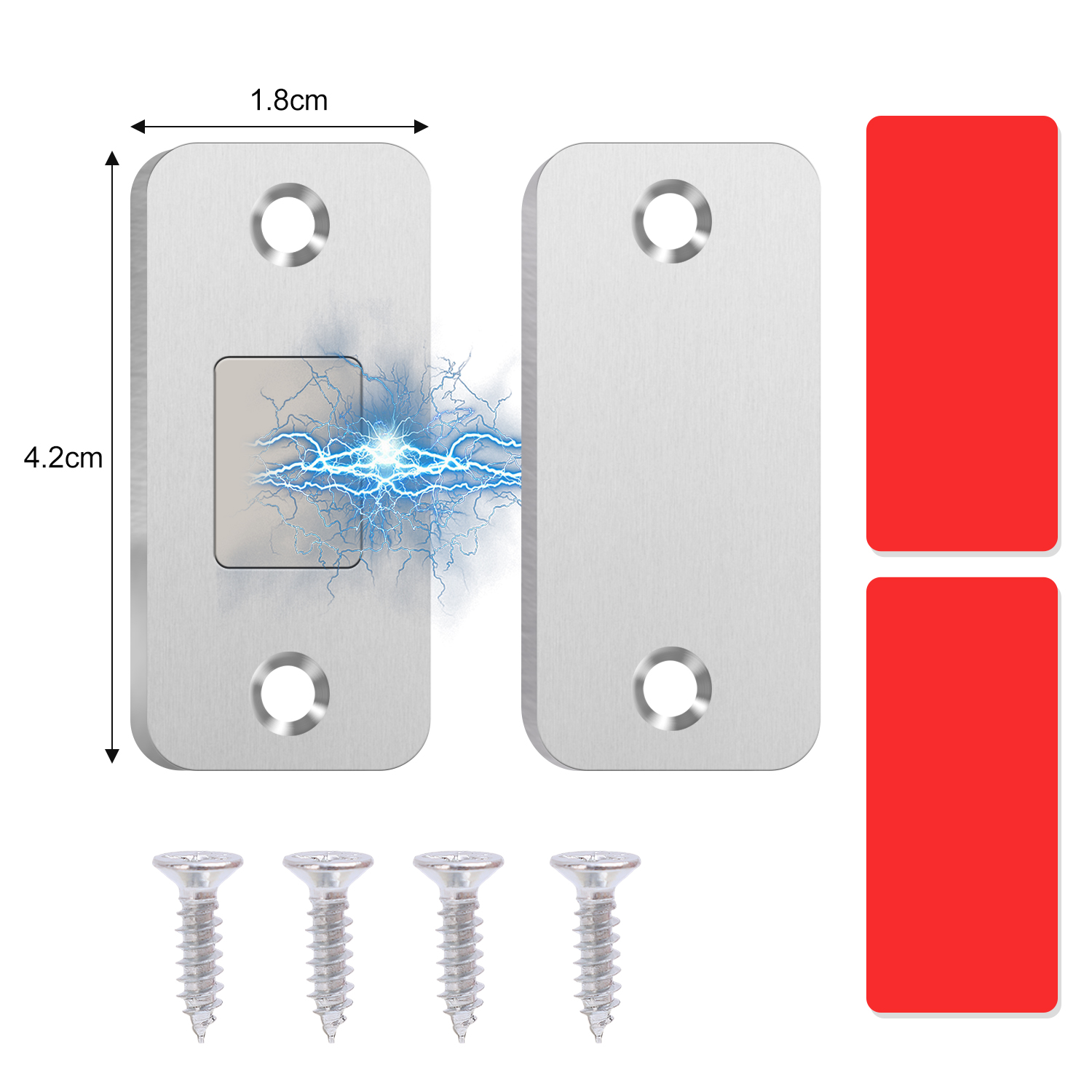 Loquets magnétiques puissants pour armoire avec vis, aimants de porte Ultra-fins, arrêt d'aimant adhésif Invisible pour fermeture de placard à tiroirs
