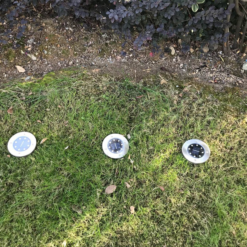 Ondergrondse Licht 8 LED Solar Power Begraven Licht Onder Grond Lamp Outdoor Path Way Tuin Gazon Yard Outdoor verlichting