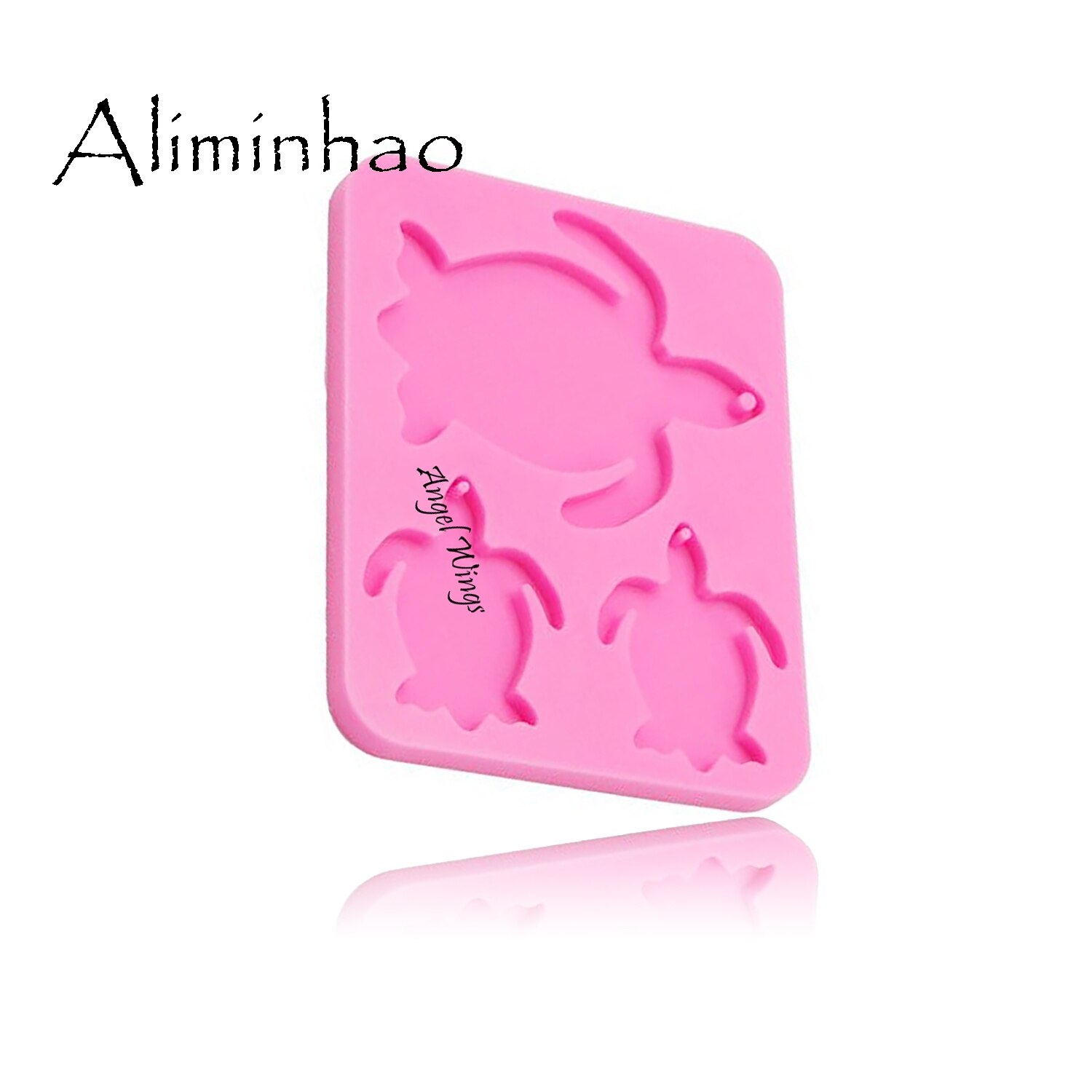 DY0105 Shiny Schildpad Familie sleutelhangers mold Clay DIY schildpad Moeder/baby Sieraden Maken glitter epoxy Sleutelhanger Siliconen mal