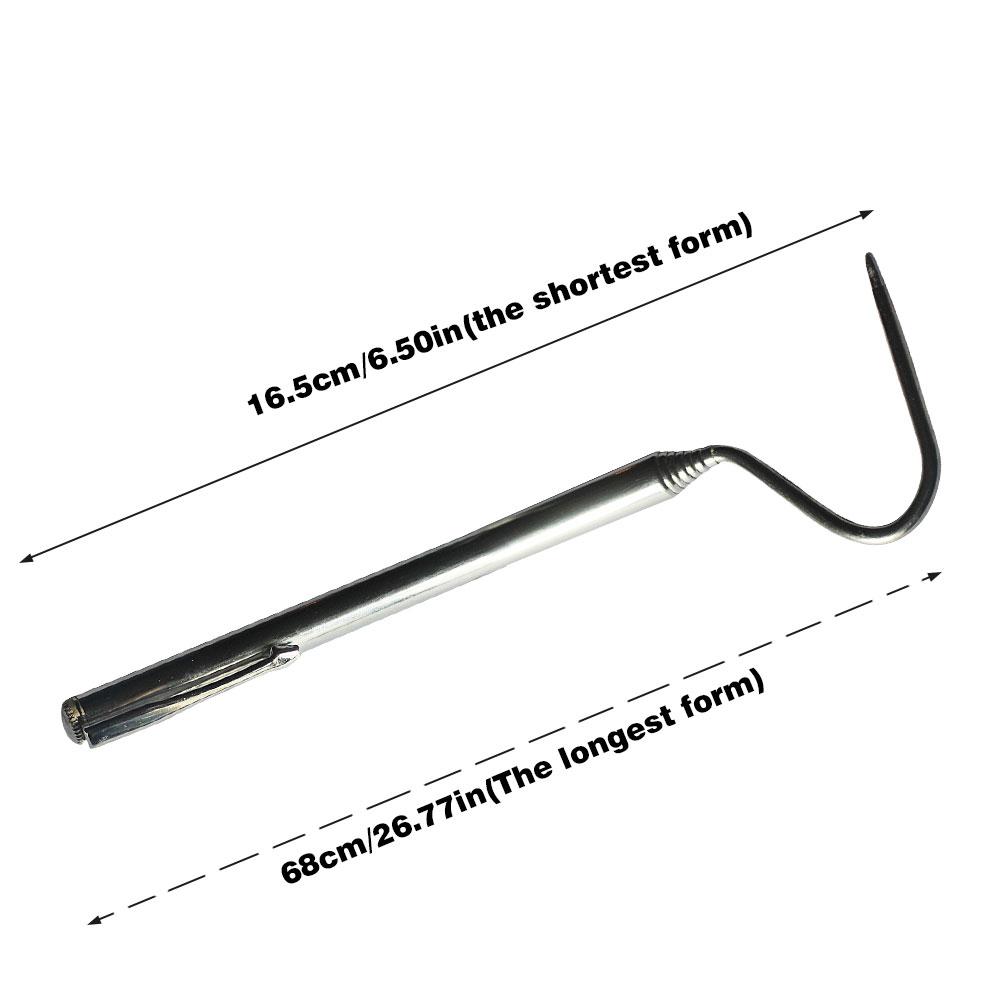 Stainless Steel Retractable Snake Hook Reptile Catcher Stick Snake Grabber Pick-up Handling Tool