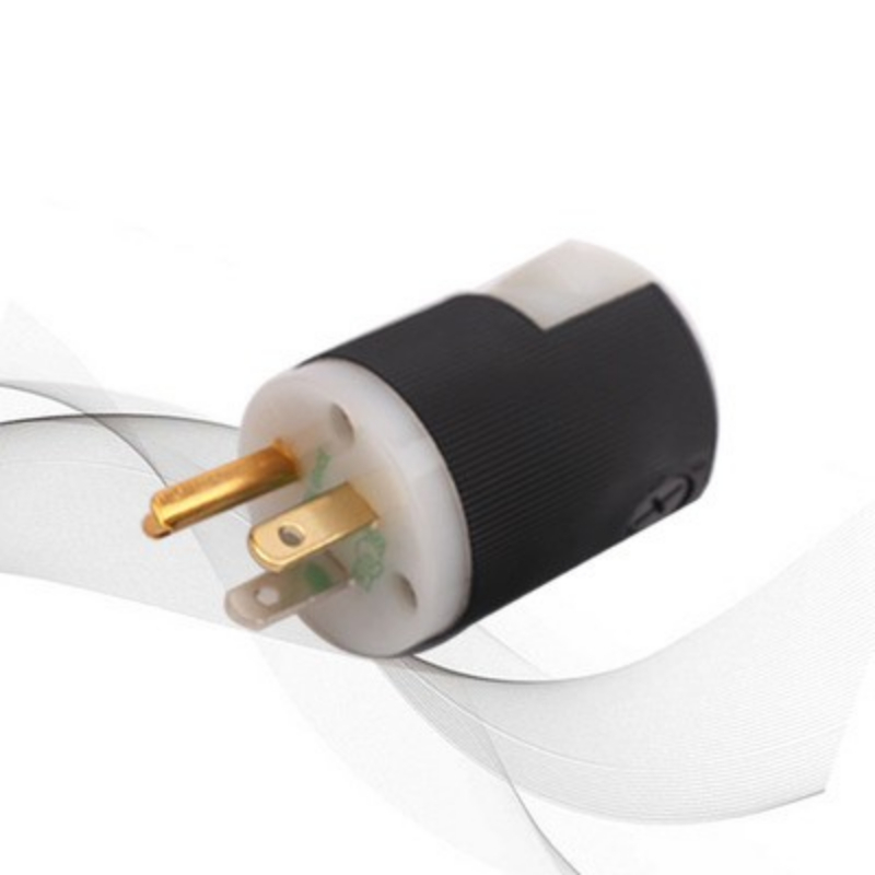 HiFi Audio US Plug Female Socket Hubbell HBL5266C NEMA 5-15P/15R American Standard Copper AC Power Supply Male Connector: black