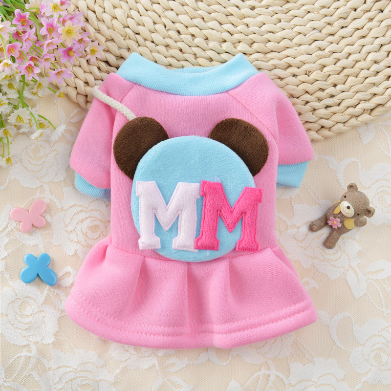 Manteau pour chien à motif de dessin animé, veste pour bouledogue français, jupe pour amoureux mignons, robe pour chiot et chat, gilet en coton, vêtements d'automne et d'hiver pour animaux de compagnie: S / green