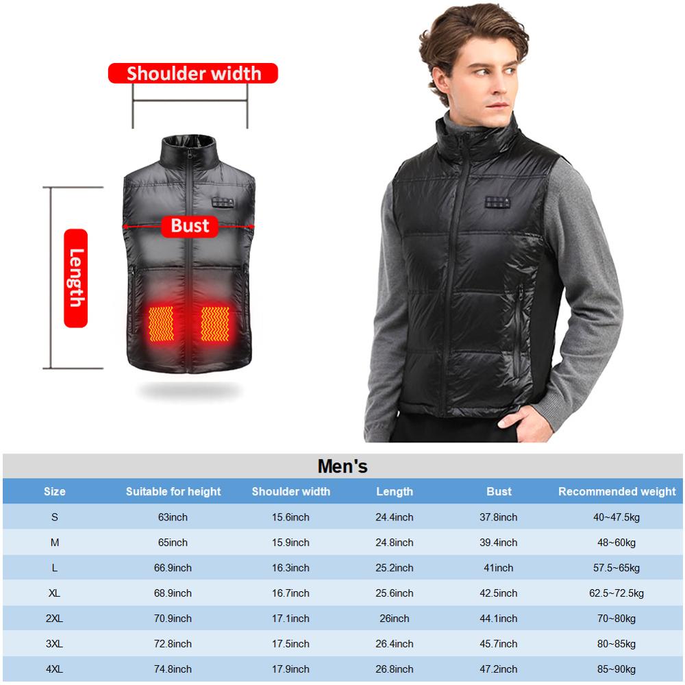 11 Areas Heated Vest Men Autumn Winter Smart Heating Vests USB Infrared Electric Heating Jacket Outdoor Flexible Thermal Clothes