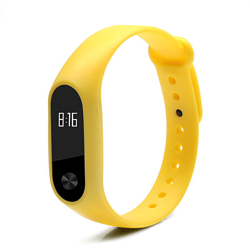 Accesorios inteligentes BOORUI, reemplazo de correa mi band 2 para xiaomi mi band 2, pulsera deportiva de silicona con colores variados: Yellow