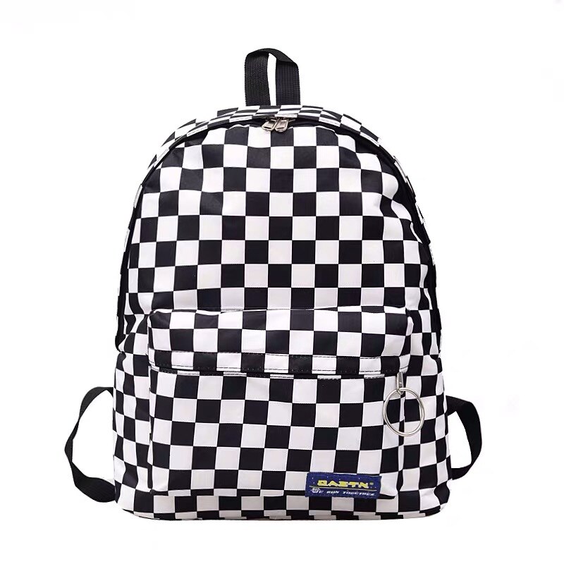 2019 unissex xadrez náilon feminino viagem daypack portátil mochila livro schoolbags escola casual mochila feminina: Default Title