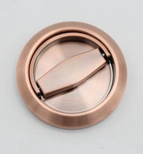 Stainless Steel 304 Recessed Invisible Cup Handle Privacy Hidden Door Locks Cabinet Pulls Handle Fire Proof Disk Ring Lock