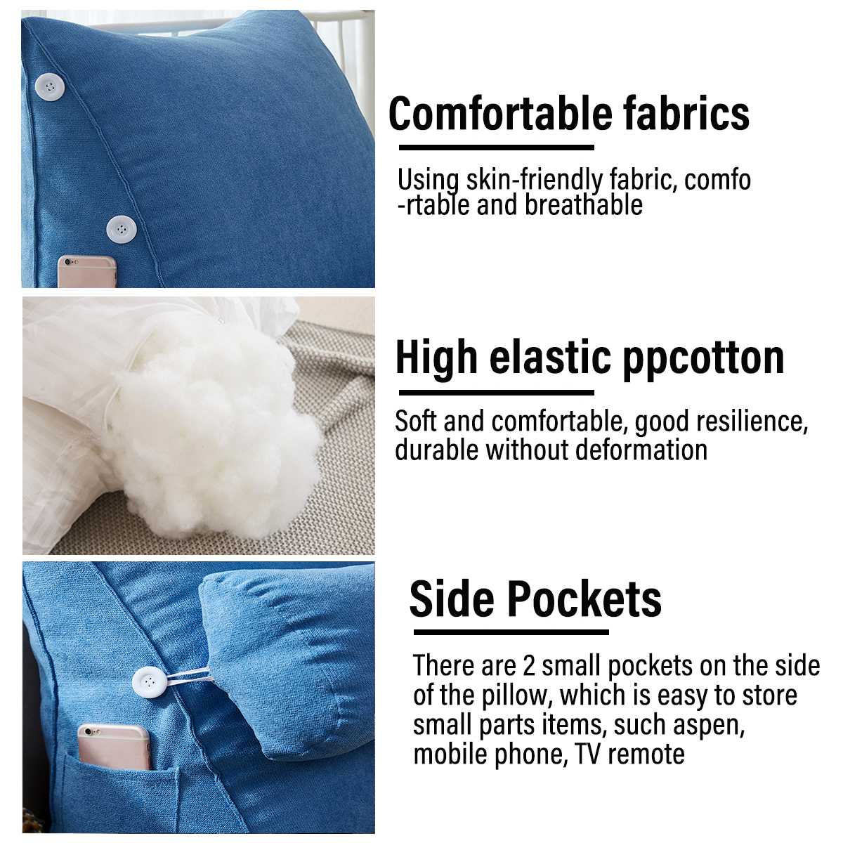 Bed Triangular Cushion Chair Bedside Lumbar Chair Backrest Lounger Lazy Office Chair living Room Reading Pillow Home Decor