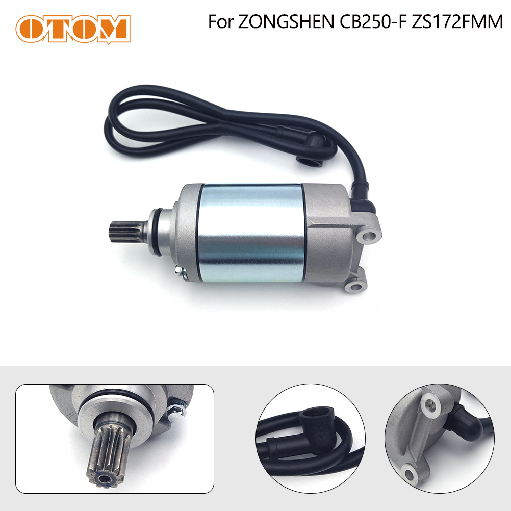 Otom motorcycle  cb250- f starter motor parts for zongshen  zs172 fmm 11 teeth starter motor