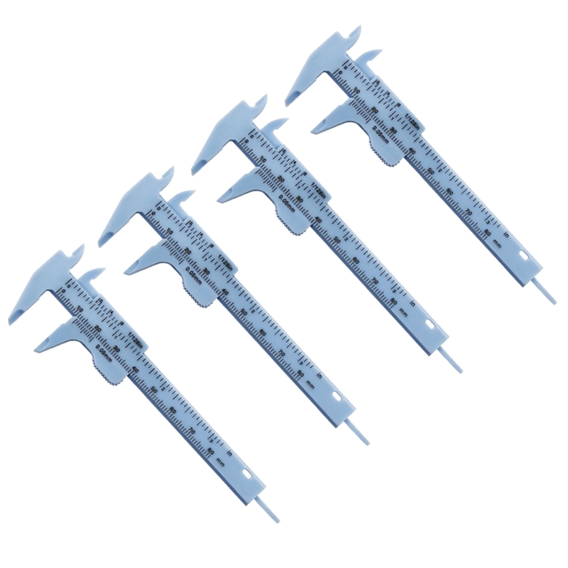 Plastic Caliper Inch/Metric 3 Inch 80mm Mini Caliper Double Scale Ruler Measuring Tool Compatibel w/ Office Student: Light blue