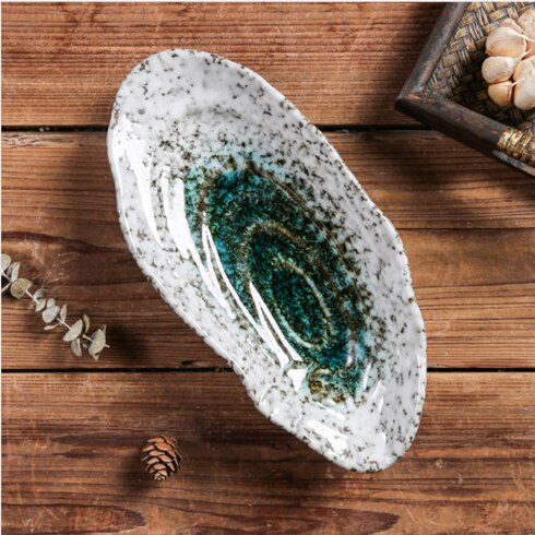 Imitation Oyster Shell Tableware Ceramic Western Plate Restaurant Hotel Ceramic Sushi Plate Cold Dish Home Small Dish: A-L 1PCS