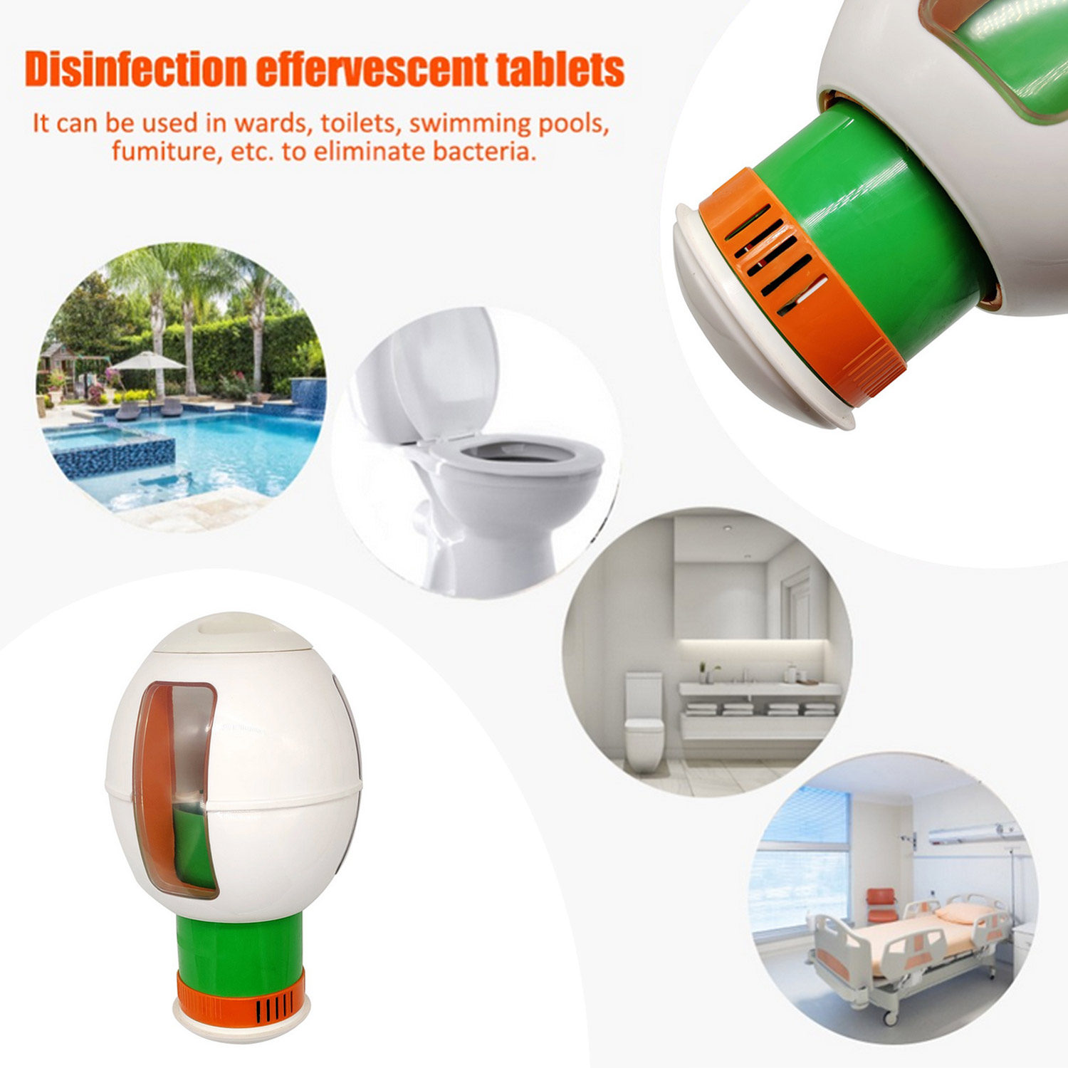 Telescopic Auto Floating Chlorine Chemical Tablets Dispenser Pump for Tub Spa Swimming Pools Fish Aquariums Disinfection