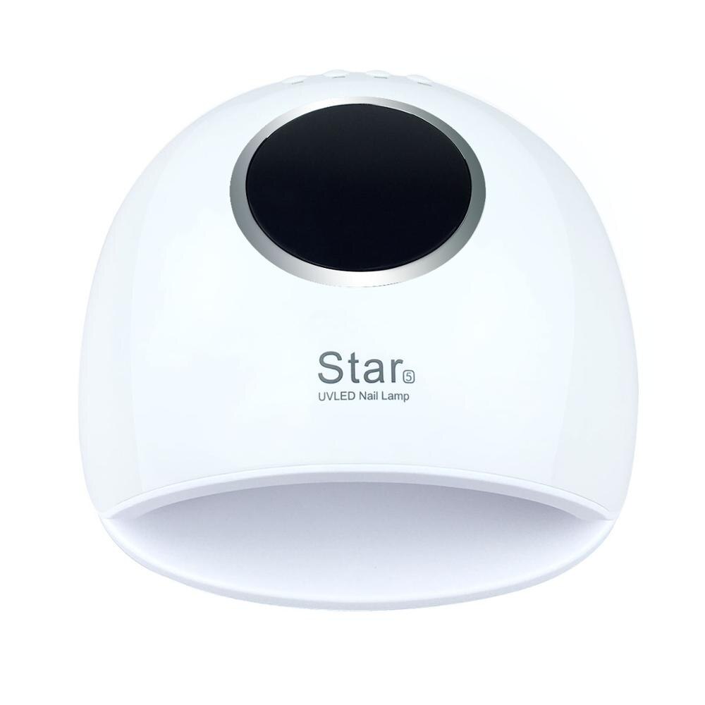 Star 5 Nail Lamp 72W LED UV Nail Machine Drying UV Gel Polish With Button Timer 33 LEDs Dual Light Manicure Nail Art Lamp: White