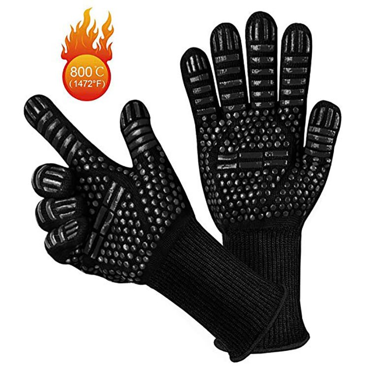 Bbq Handschoenen 800 Graden Warmte-isolatie, Brandwerende, Antislip Siliconen Handschoenen, Barbecue Handschoenen, gebruikt Voor Koken Oven Barbecue: A1