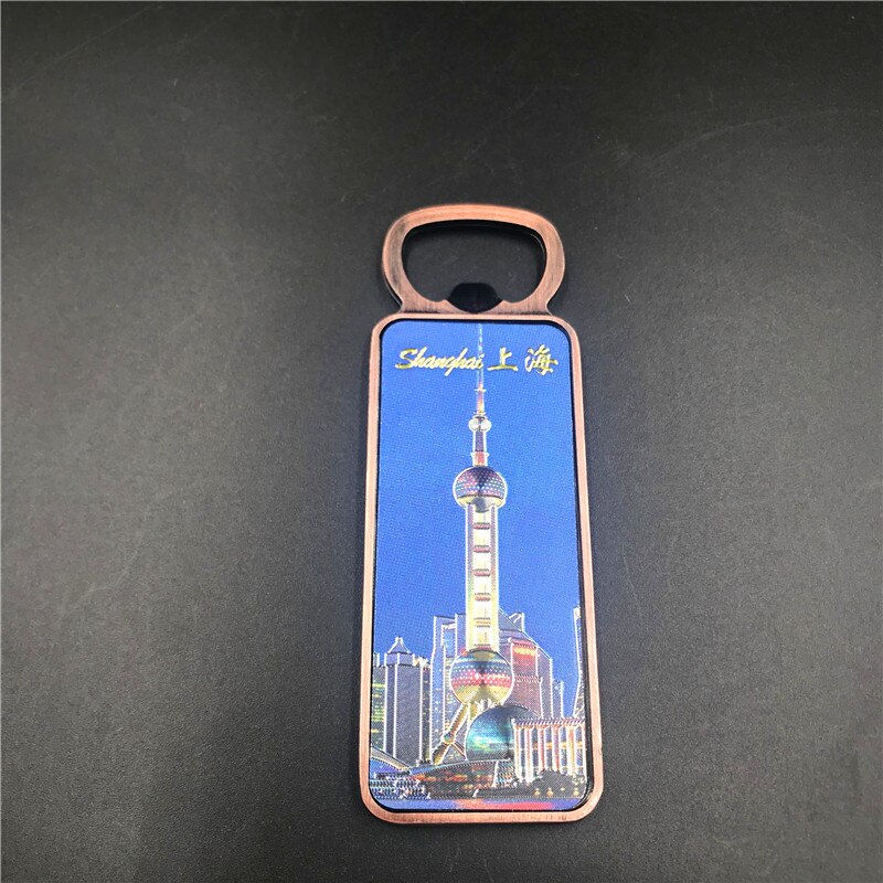 Metalen flesopener koelkaststickers koelkastmagneet shanghai toerisme souvenirs luxe magnetische stickers chinese stijl: 4