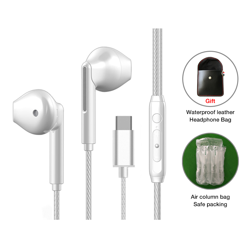 Eardeco in-ear-hörlurar headset med mikrofon trådbundna hörlurar tung bas stereo mobilhörlurar öronsnäckor trådbundna speltelefonhörlurar: Lila