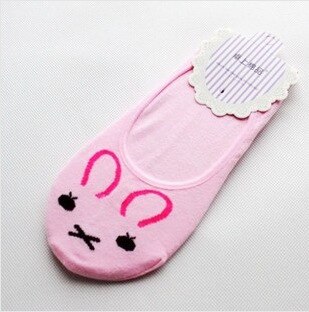 10 Kleur Vrouwen Onzichtbare Katoenen Sokken No Show Antislip Loafer Liner Low Cut Cartoon Animal Bears Konijnen Katten Boot Korte feminino