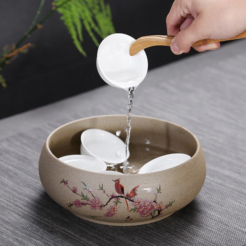 Te vask keramisk lilla ler vaskeskål hydroponisk urtepotte kung fu te sæt ceremoni tilbehør kop pen vask