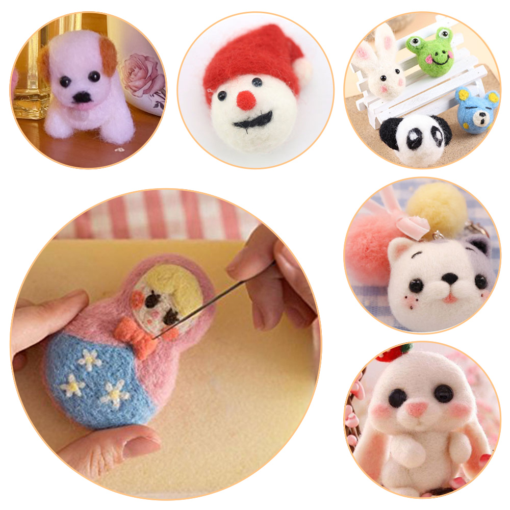 16/32 Colors Roving Wool Set+Felting Tools Felt Kit Foam Cushion Wood Stamp Needle Bottle DIY Toy/Bag/Ornament /Purse Handmade