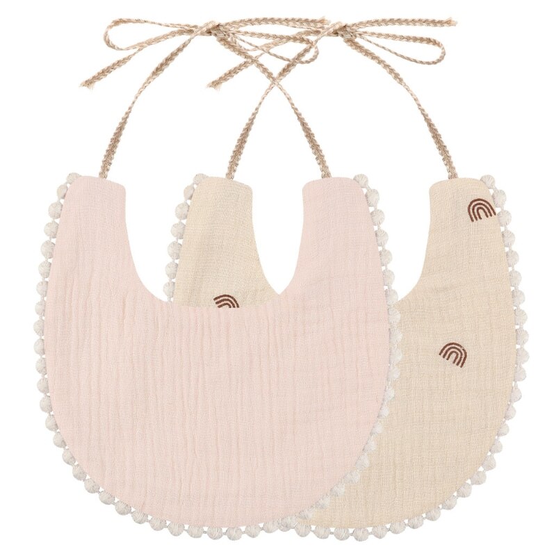 Double Side Print Bib Baby Kwastje Speeksel Handdoek Fotografie Voeden Burp Doek 87HD: 2