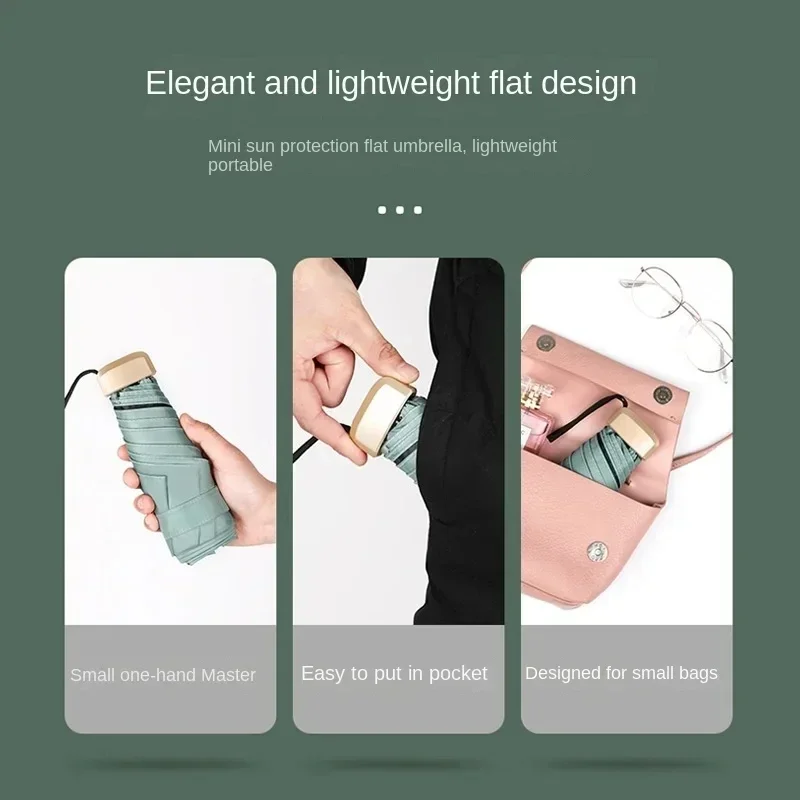 Xiaomi Mini Capsule Umbrella Small Pocket Rain Umbrella Vinyl Folding UV Ultraviolet Protection Ultra Light Dual Use Umbrella