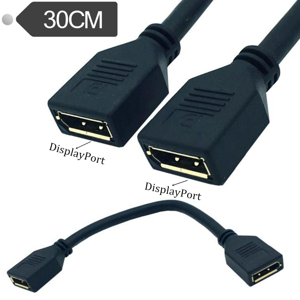 30cm DisplayPort to displayport Female to Female DP to DP Extension Cable Display Port with panel mount Screw 2K*4K@60Hz