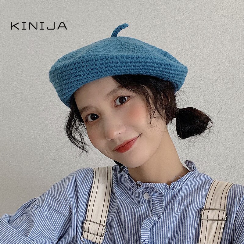 beret damski jesienno-zimowy kapelusz z filcu ozdoba robić włosów brytyjski retro wełniany malarz ośmiokątny kapelusz czapka z dzianiny