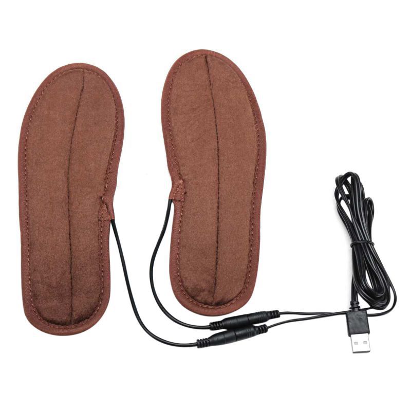 Unisex Frauen Männer Winter Warm Halten USB Powered Elektrische Heizung Einlegesohlen Plüsch Pelz Carbon Faser Fuß Erwärmung Einlegesohle