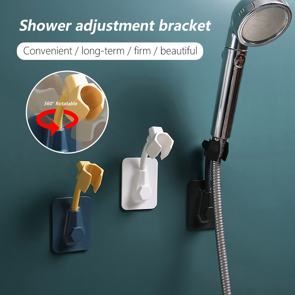 Self-Adhesive Wall-Mounted Multifunctional Universal Adjustment Shower Bracket Shower Rack Holder Bathroom Tools #30