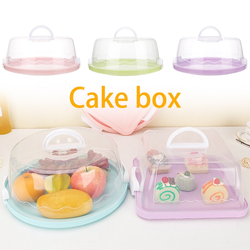 8 zoll/10 zoll tragbare kunststoff runde kuchen Container Nachtisch Container Kasten kuchen träger Server lagerung Kasten Tablett küche werkzeuge