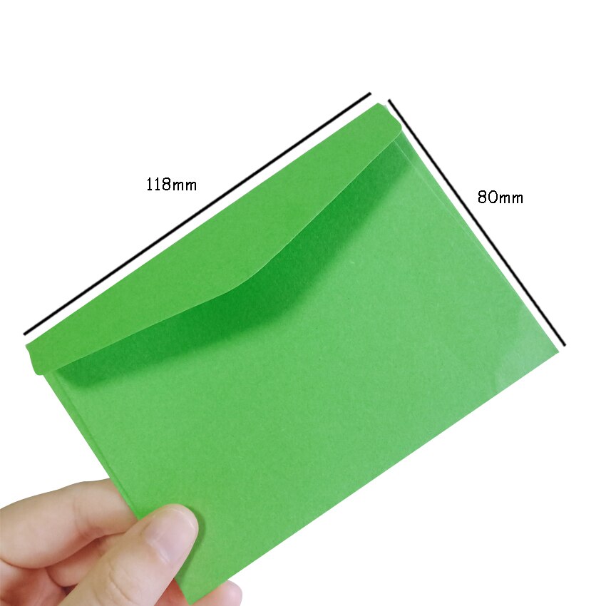 10 Stks/partij 14 Snoep Kleuren Blank Mini Enveloppen Envelop Bruiloft Verjaardagsfeestje Uitnodiging Benodigdheden Kraftpapier Enveloppen: green
