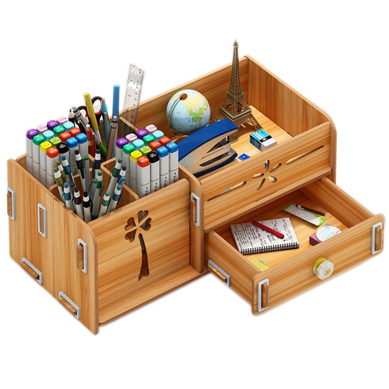 Ayane Pen pencil holder Receiving Box Desktop Learning Penholder Office desk organizer storage rack supplies wood