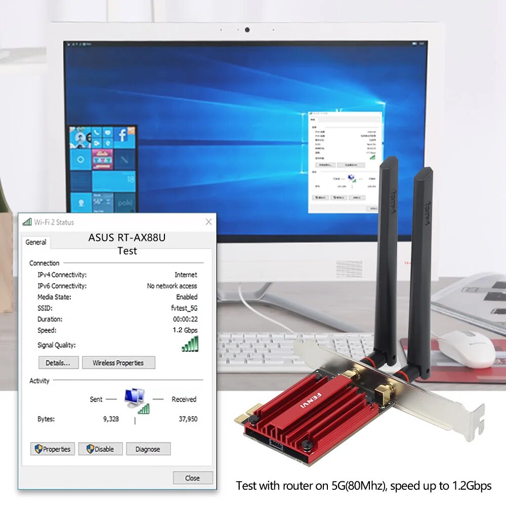 Fengvi-adaptador de rede wi-fi, 1800mbps, pci express, sem fio, bt 5.2, banda dupla, 802. 11ax/ac, mt7921, janelas 10/11