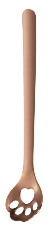 1Pcs Cute Style Cat Paw Spoon For Tea Coffee Milk Drink Ice Cream Cake Stainless Steel Tableware: Rose Gold-1