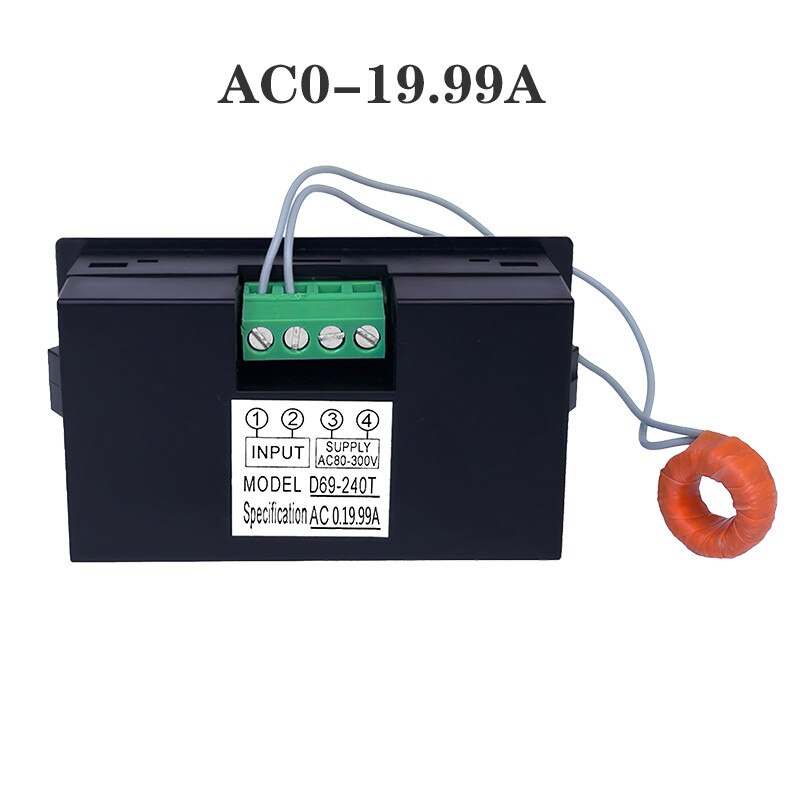 AC Digital Ammeter Amperemeter Amp 0-50A 100A 200A 250A Testing Meter Blue Backlight LCD Panel Display Meters