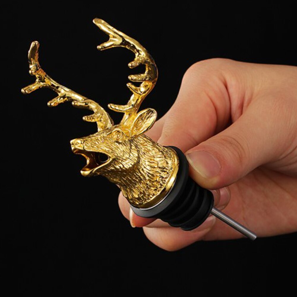 1Pcs Jägermeister Weinausgießer Zink-legierung Hirsche Elch Lion Bull Kopf Wein Stopper Getränke Bar Werkzeuge Nacht Club Bar zubehör