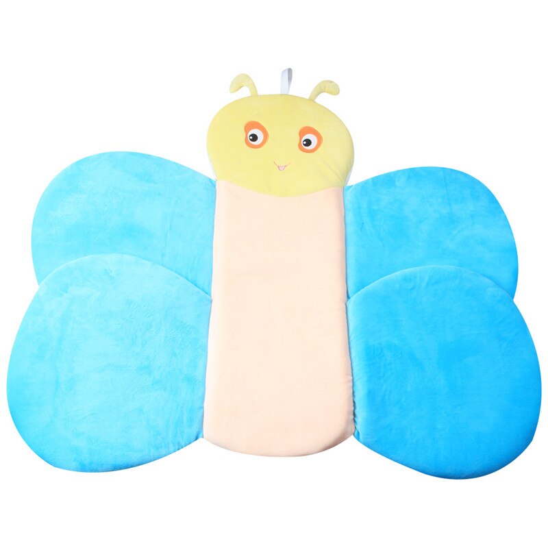 Tragbare Baby Schlecht Pad Baby Kussen Kissen matt Schlecht Unterstützung Kissen Baby Schlecht Kissen Baby Sicherheit Karikatur Schmetterling Sitz Pad: Blau