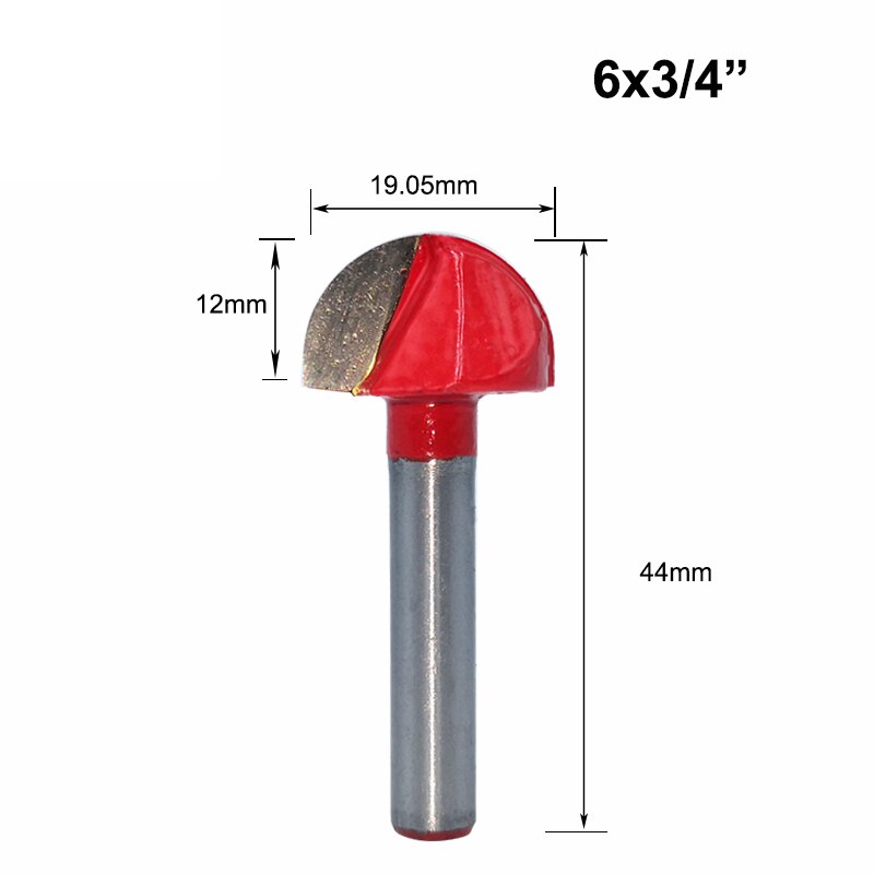 1pc 6mm skaft fræsning træskæring træ kugle næse fræser bit rund fræsning træ cnc radius kerne kasse solid hårdmetal: 06