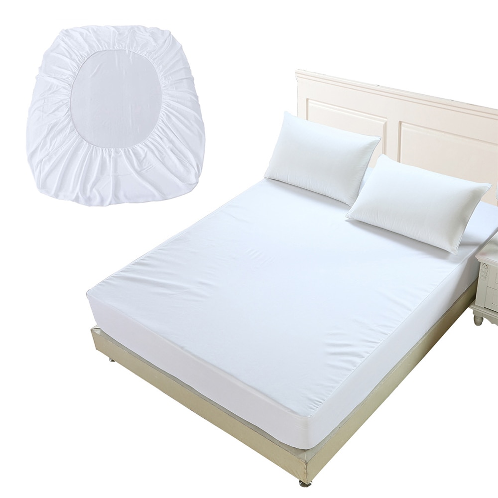 Pure Kleur Bed Matrashoes Waterdichte Badstof Matrasbeschermer Pad Hoeslaken Gescheiden Water Beddengoed Met Elastische