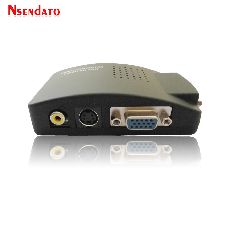 BNC To VGA Video Converter For PC Laptop TV RCA Composite S-Video AV To PC VGA LCD Converter Adapter Switch Box For CCTV DVD DVR