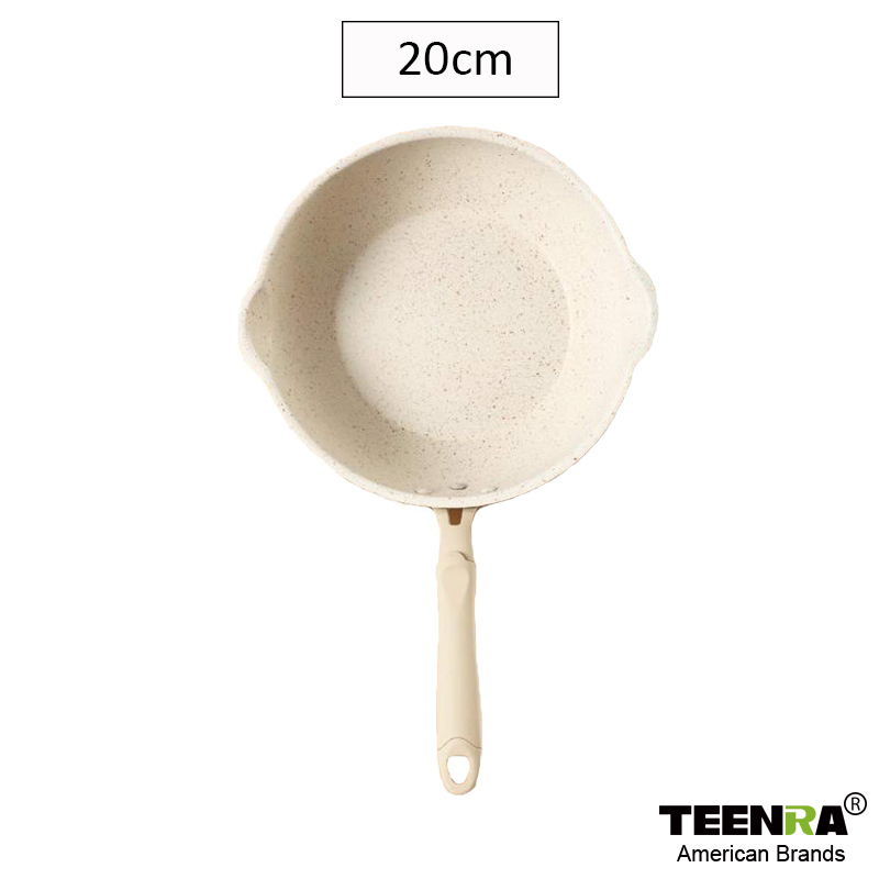 Teenra 20Cm Maifan Stone Wok Non-stick Pan Aluminium Pannen Japanse Huishoudelijke Wok Keuken Ontbijt Pot: 20cm