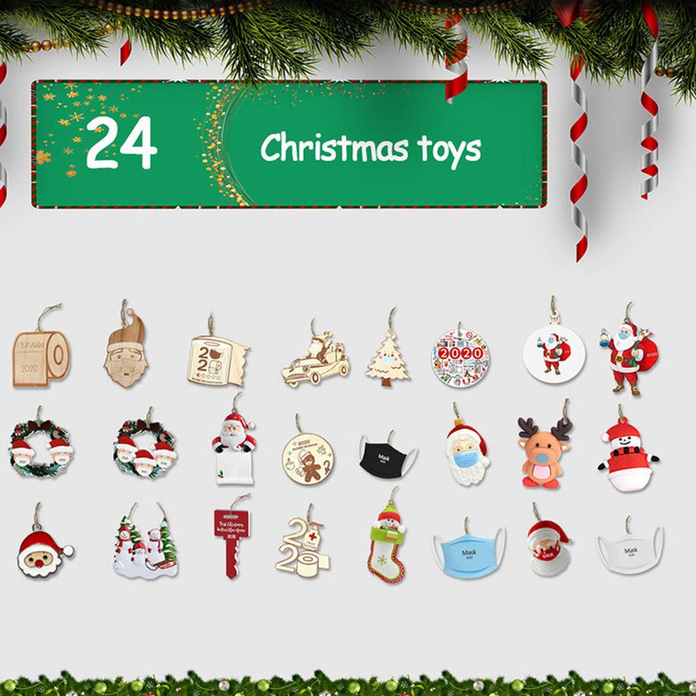 Christmas Advent Countdown Calendar With 24PCS Hanging Ornaments Christmas Pendent Party Favors For Decor Year