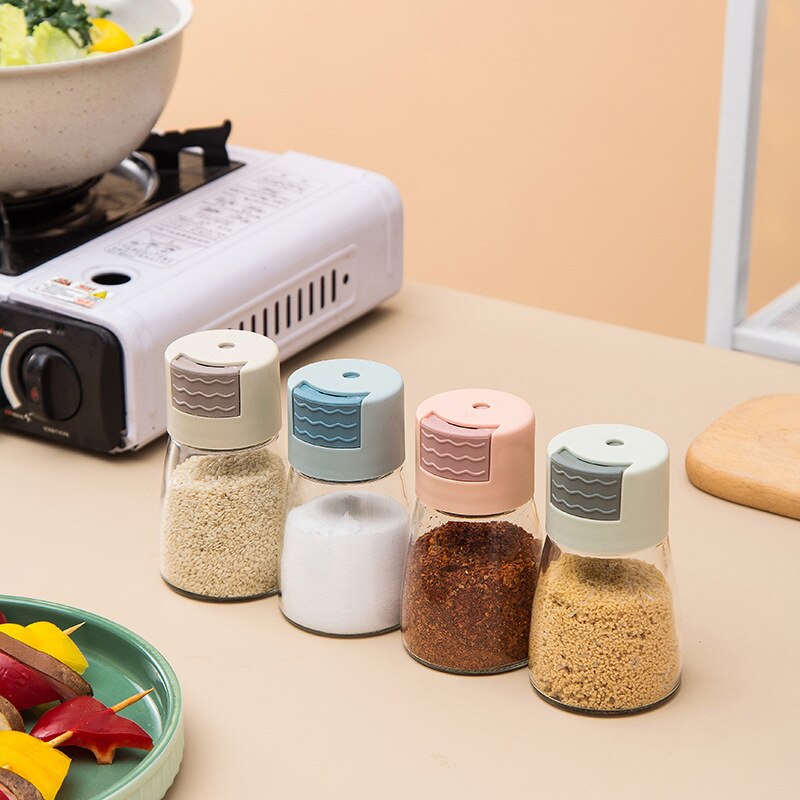 Quantitative Salt Shaker Press-type Salt Control Shaker Salt Sprinkler to Measure Out Salt Kitchen Seasoning Bottle