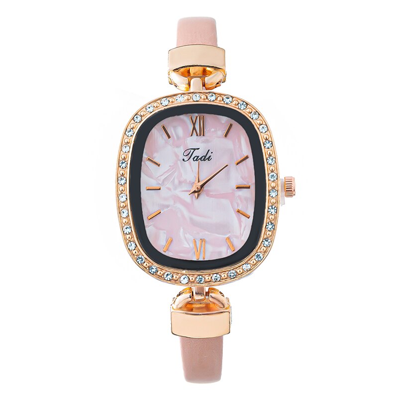 Vrouwen Horloges Armband Sterrenhemel Dames Armband Horloge Marmer Casual Lederen Quartz Horloge Klok Relogio Feminino: Roze