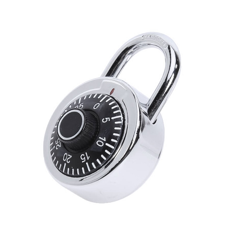 Rotary Keyed Padlock Combination Code Lock Round Digit Dial Gym Locker Luggage Suitcase Security Locks Drawer Cabinet Swing Lock