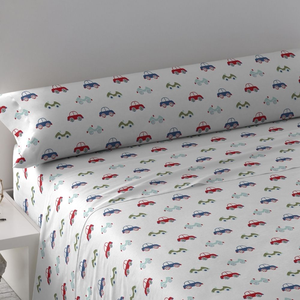 PimpamTex- Juego de sábanas para cama 90 100% Algodón | Ropa de cama con 3 Piezas y Estampados Originales | Sábanas Cama IT/PT: Autocar