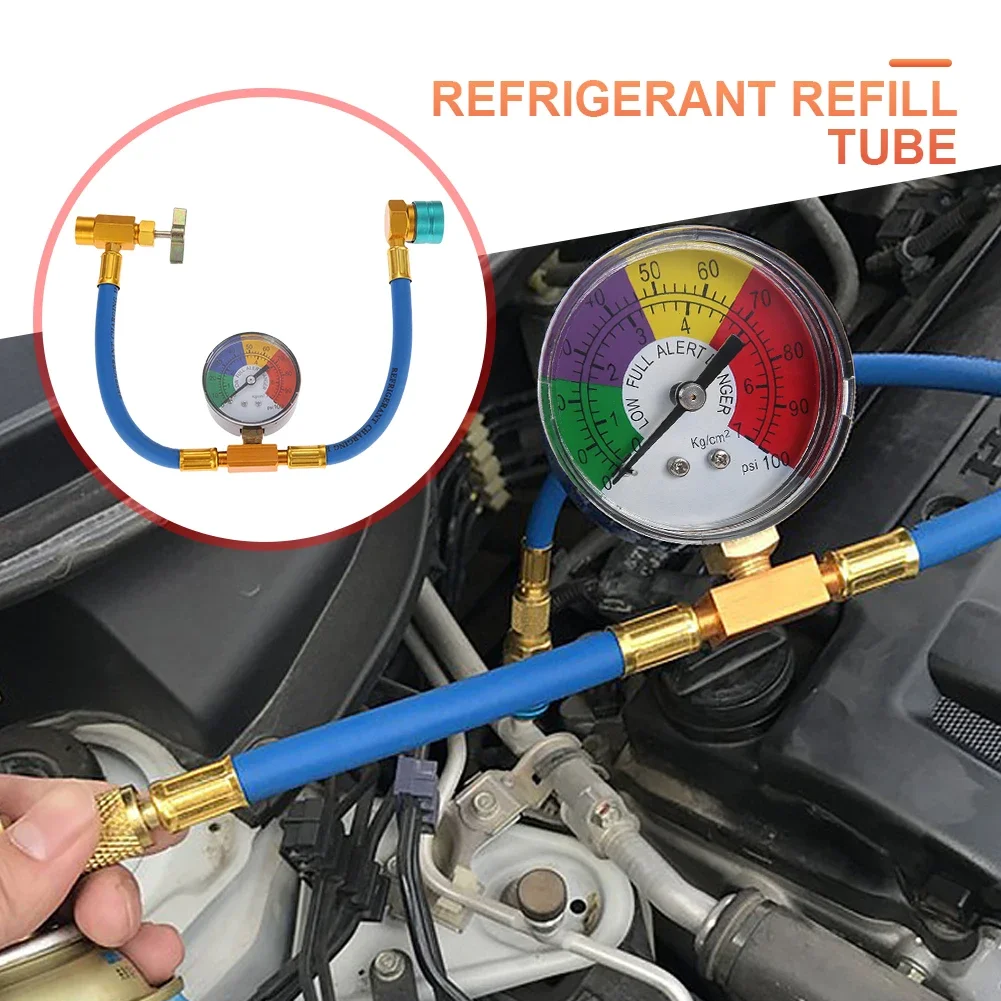 R1234yf Klimaanlage Gas kühler mit Zoll acme lh Kältemittel Gas Nachfüllung 14mm Low Side Schnell kupplung für Automobile